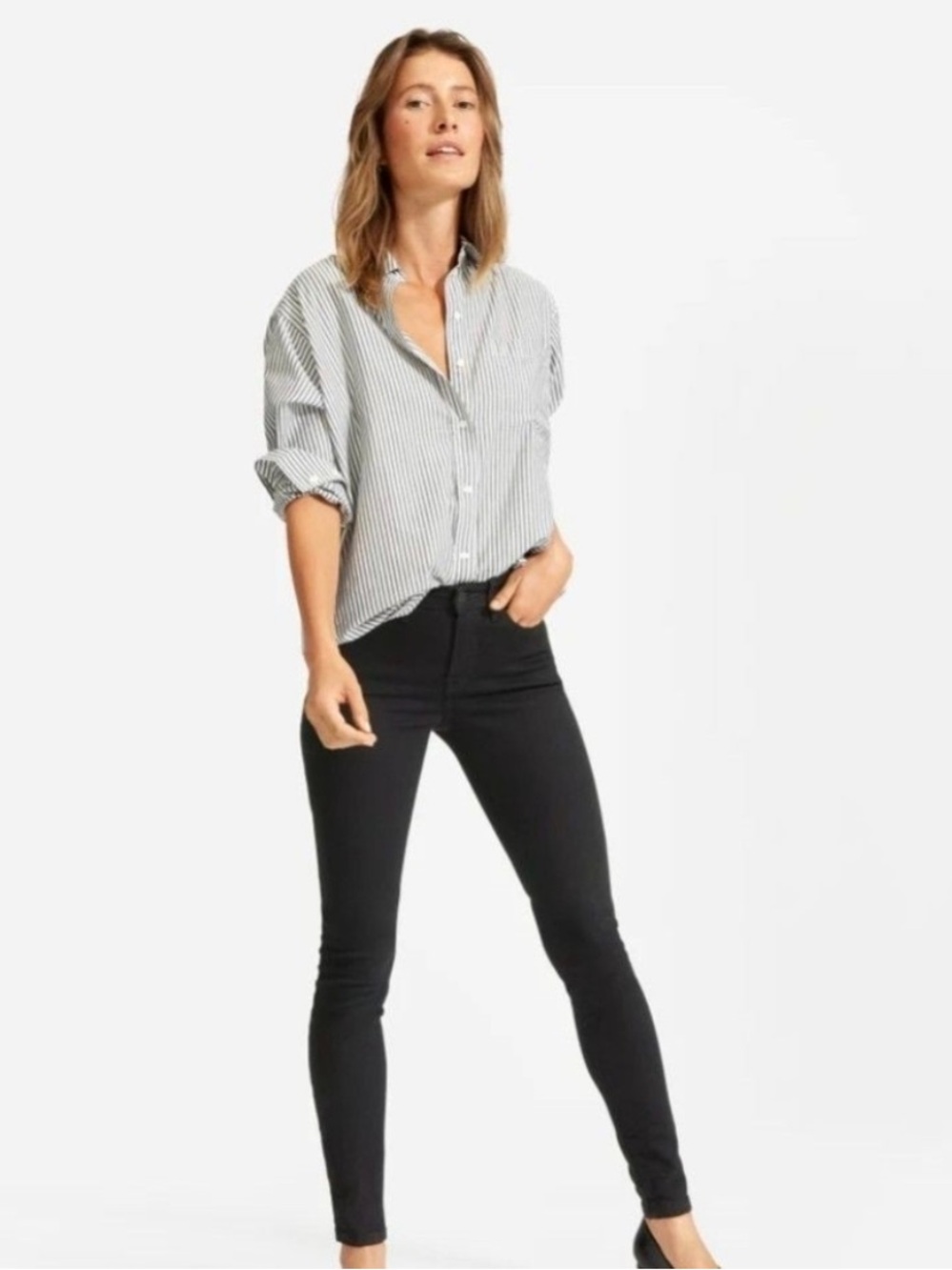 Everlane Black Mid-Rise Skinny Jeans | Size 30